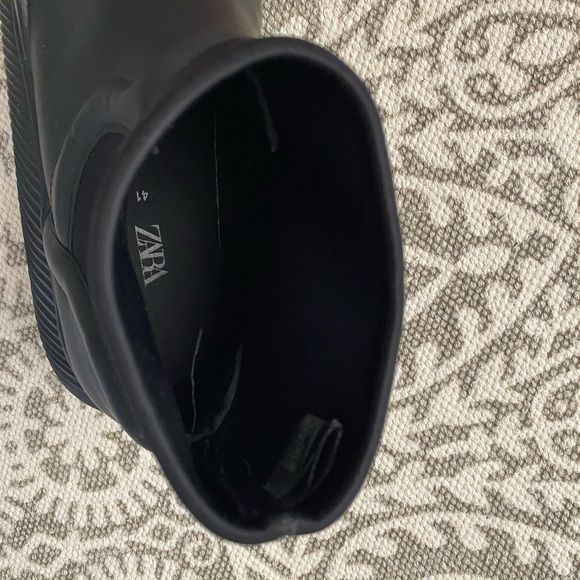 Zara Women’s 10 / EU 41 Black Chunky Lug Rubber Ankle Puddle Boots Shoes NWOT - Picture 12 of 12